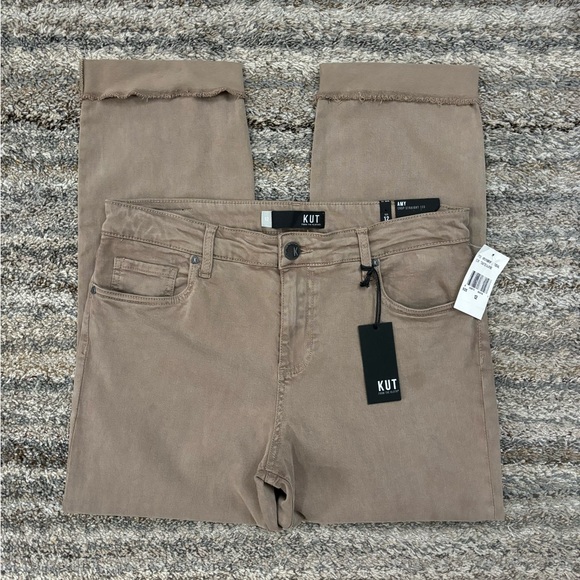 KUT From The Kloth Amy Cropped Straight Leg Jeans Sz 12 NWT | KUT Straight Jean- - Picture 4 of 14